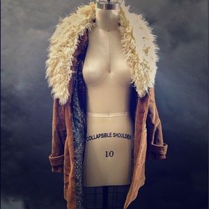 Almost Famous-style Coat w/removable fur collar